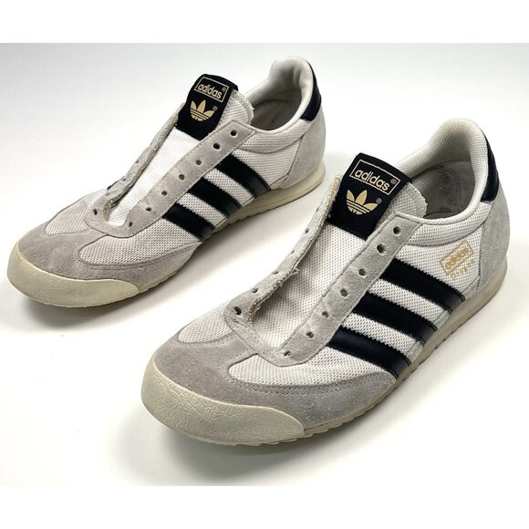 ADIDAS Dragon Mens US 8 White/Black Athletic Shoes SNEAKERS S81909 *No Laces* - Picture 1 of 7